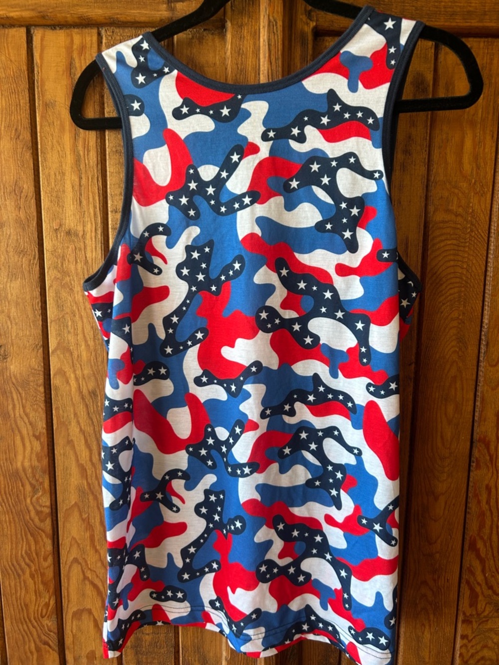 NWOT Arizona Women’s Patriotic Camo Tank Top - Red, White & Blue. Medium - Picture 6 of 8